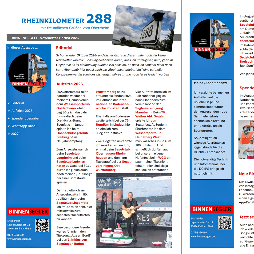 Binnensegler-Newsletter Herbst 2026